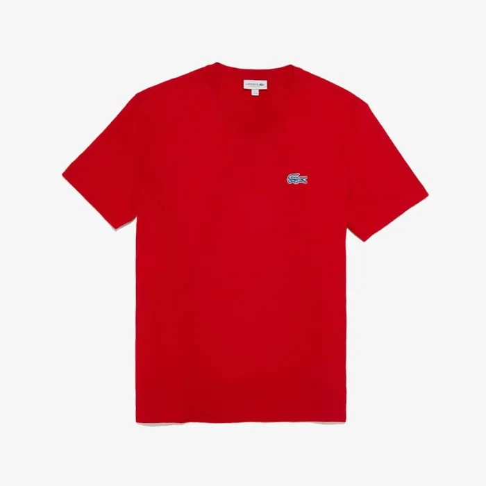 TShirts Men Lacoste Men039s Regular Fit Short Sleeve TShirt Red 240
