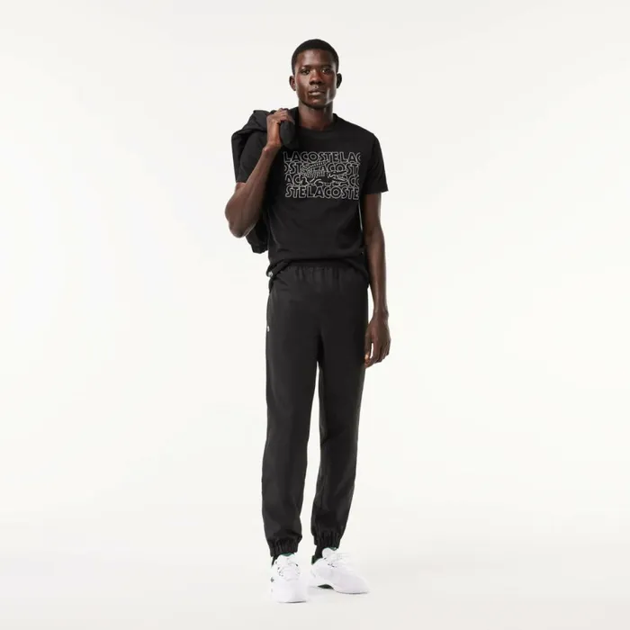 TShirts Men Lacoste Men039s UltraDry Printed Sport TShirt Black 031