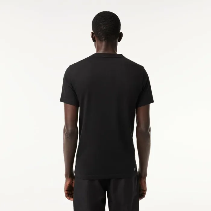TShirts Men Lacoste Men039s UltraDry Printed Sport TShirt Black 031