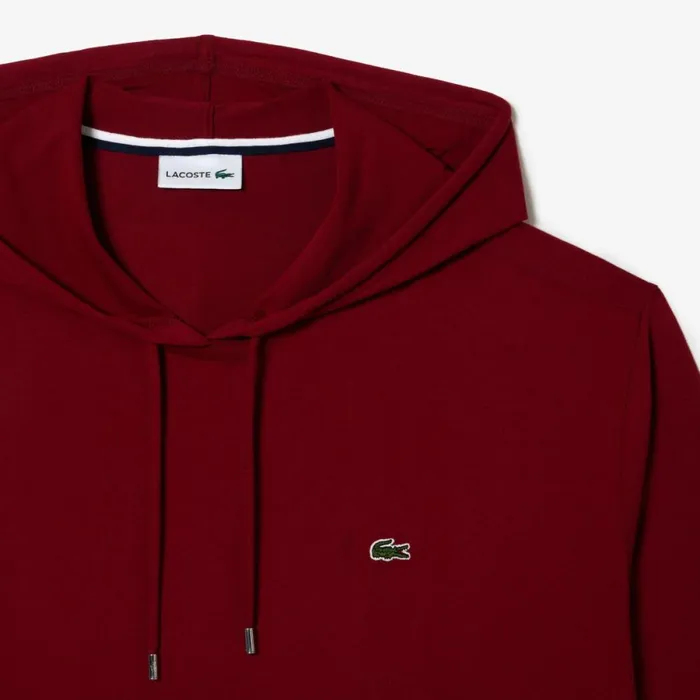 TShirts Men Lacoste Mens Tall Fit Hooded TShirt Bordeaux 476