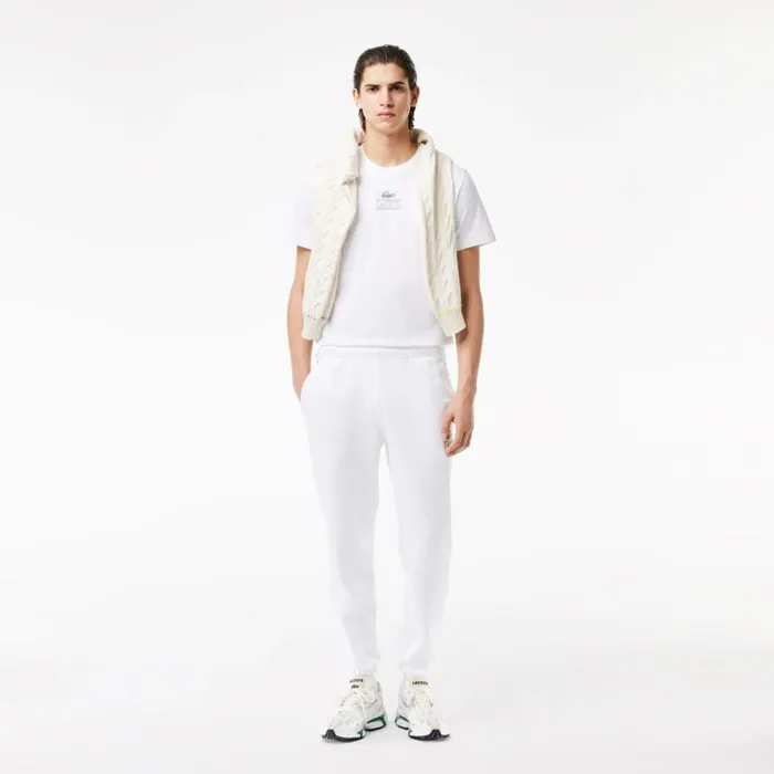 TShirts Men Lacoste Unisex Regular Fit Cotton Jersey Branded TShirt White 001