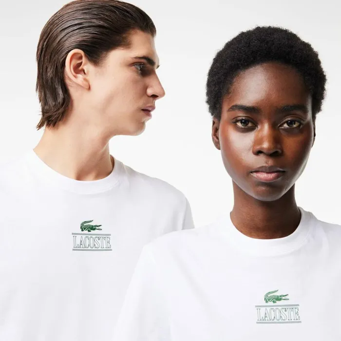 TShirts Men Lacoste Unisex Regular Fit Cotton Jersey Branded TShirt White 001