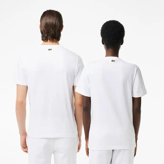 TShirts Men Lacoste Unisex Regular Fit Cotton Jersey Branded TShirt White 001