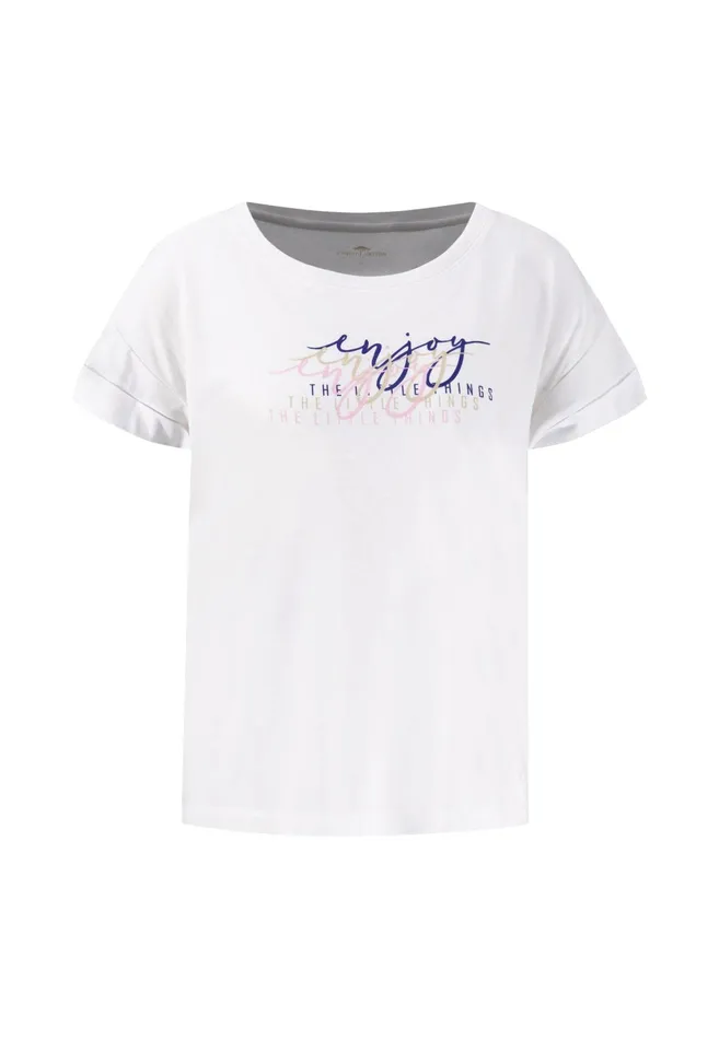 Tshirts Women FYNCHHATTON Tshirt With EnjoyPrint White