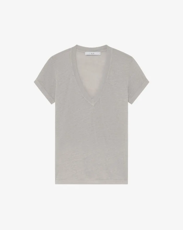 Tshirts Women IRO RODEO VNECK LINEN TSHIRT