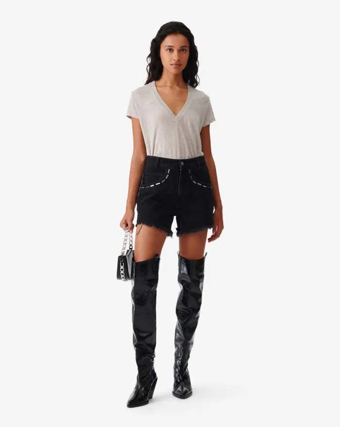 Tshirts Women IRO RODEO VNECK LINEN TSHIRT