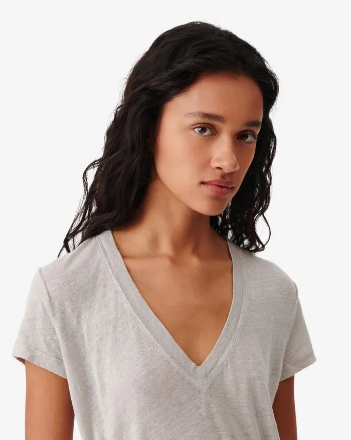 Tshirts Women IRO RODEO VNECK LINEN TSHIRT