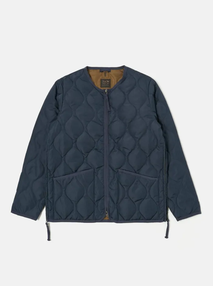 Taion Crew Neck Down Jacket In Dark Navy Ripstop Men Universal Works Coats and Outerwear