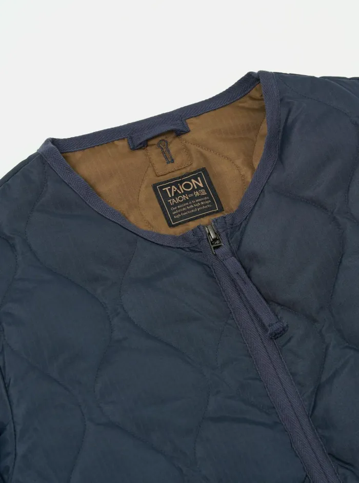 Taion Crew Neck Down Jacket In Dark Navy Ripstop Men Universal Works Coats and Outerwear
