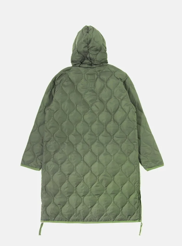 Taion Military Hood Long Down Jacket In Olive Ripstop Men Universal Works Coats and Outerwear