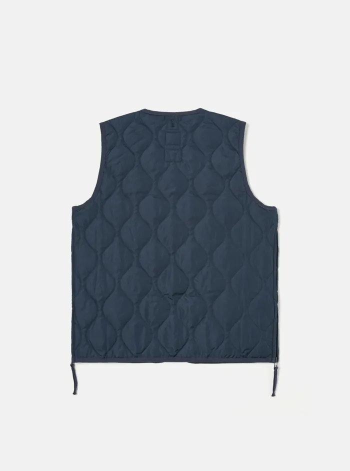 Taion Military VNeck Down Vest In Dark Navy Ripstop Men Universal Works Waistcoats and Gilets
