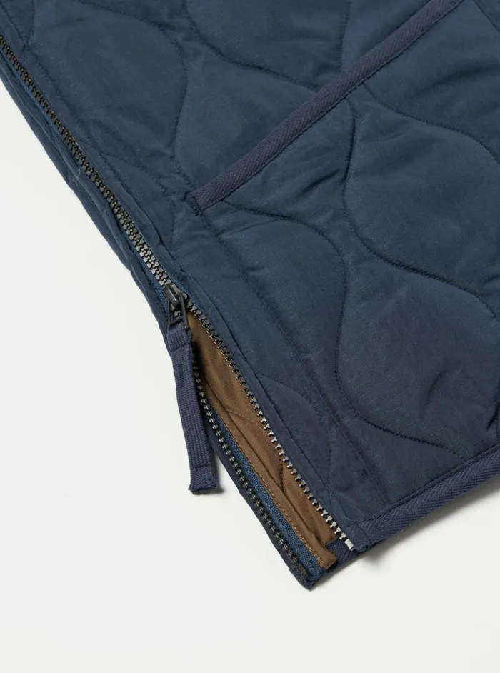 Taion Military VNeck Down Vest In Dark Navy Ripstop Men Universal Works Waistcoats and Gilets