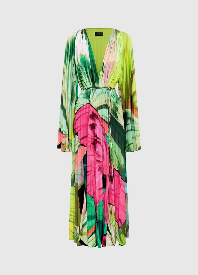 Tatiana Maxi Dress 8211 Papillon Print in Green Dresses and Jumpsuits LEO LIN Women