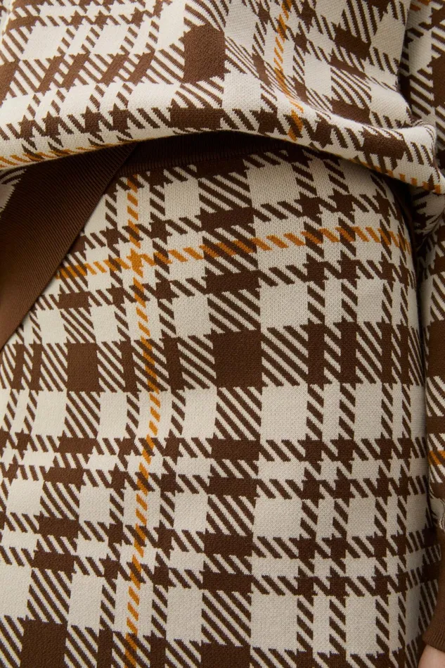 Tendai Eco Check Brown Women Rodebjer Knitwear