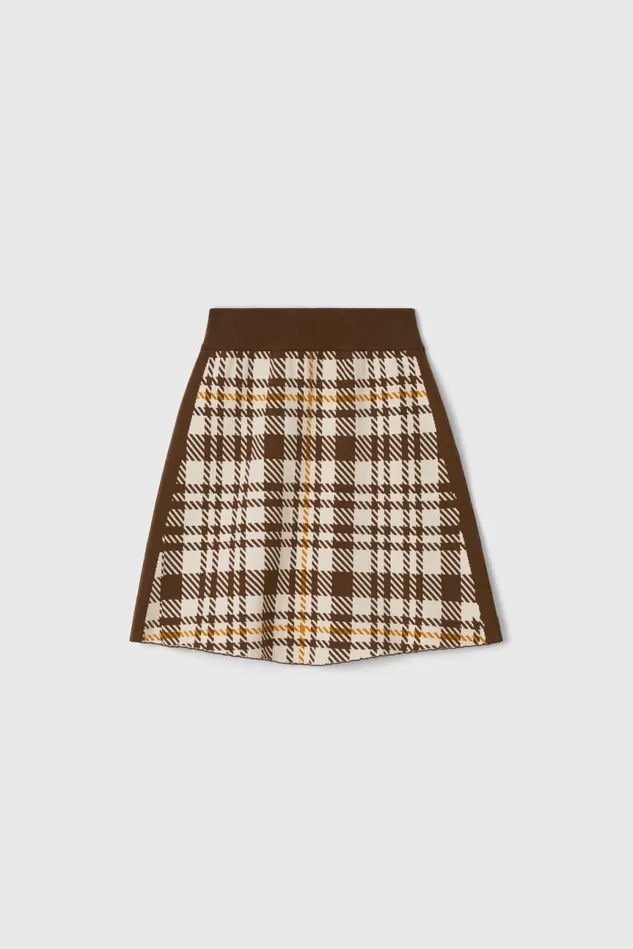 Tendai Eco Check Brown Women Rodebjer Knitwear