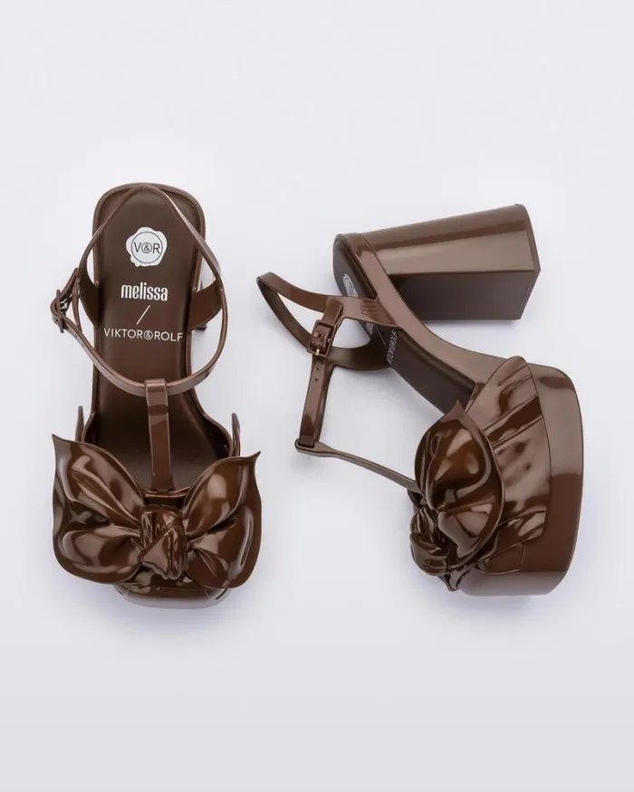 Tie Party Heel Brown Women Melissa Heels