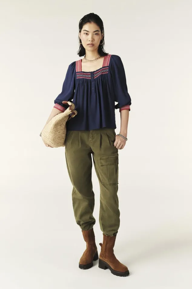 TomerSquare Neckline Blouse Clothing Baandsh Tops and Shirts