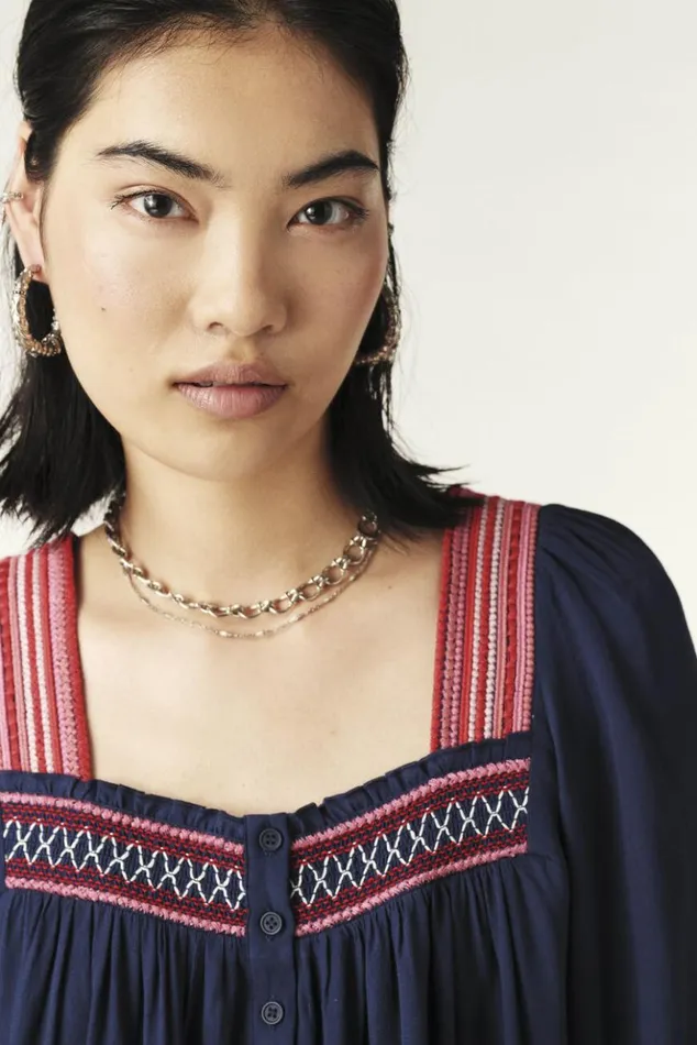 TomerSquare Neckline Blouse Clothing Baandsh Tops and Shirts