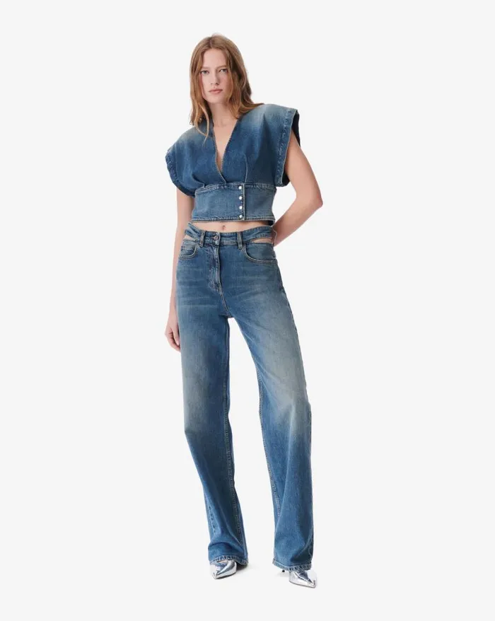 Tops and Shirts Women IRO ZAHIRA VNECK DENIM TOP