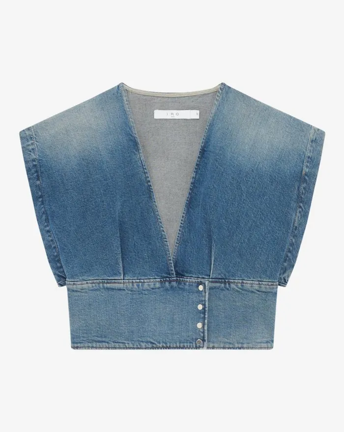 Tops and Shirts Women IRO ZAHIRA VNECK DENIM TOP