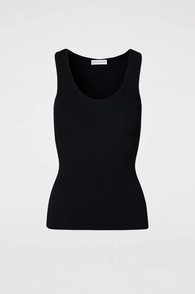 Tops Scanlan Theodore Women CREPE KNIT SINGLET BLACK