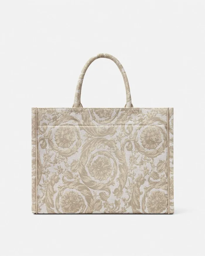 Totes WomenMen Versace Barocco Athena Medium Tote Bag Beigeprint