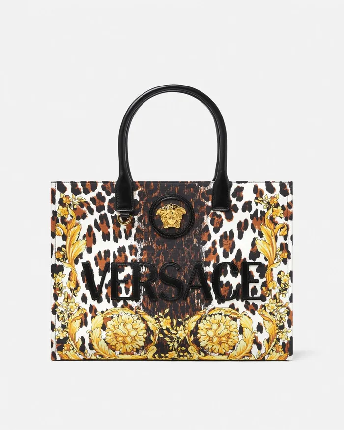Totes Women Versace Wild Barocco Canvas Large Tote Bag Print