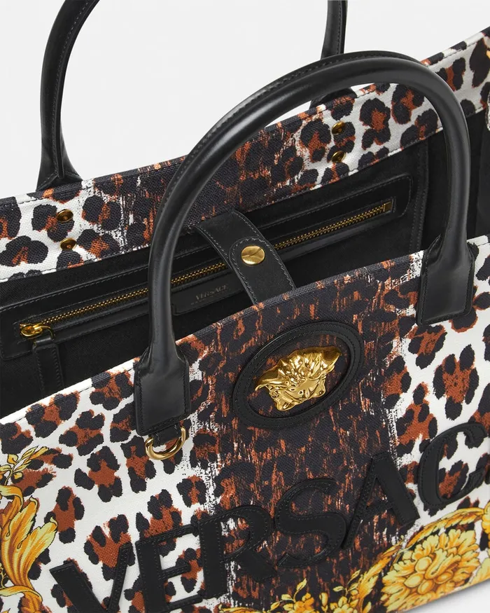 Totes Women Versace Wild Barocco Canvas Large Tote Bag Print