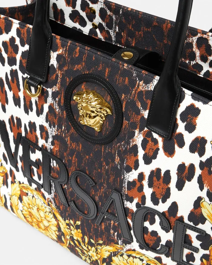 Totes Women Versace Wild Barocco Canvas Large Tote Bag Print