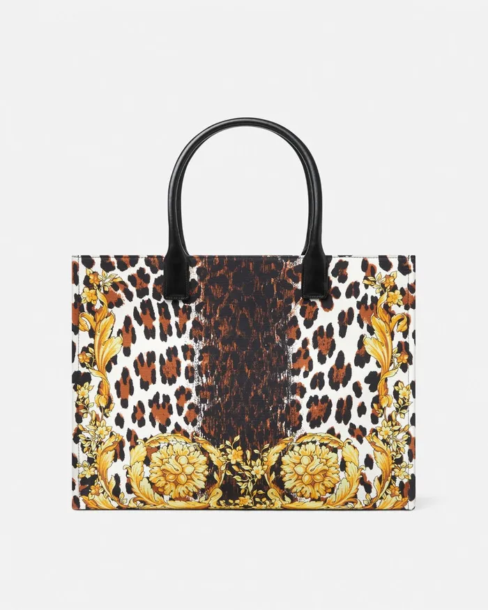 Totes Women Versace Wild Barocco Canvas Large Tote Bag Print