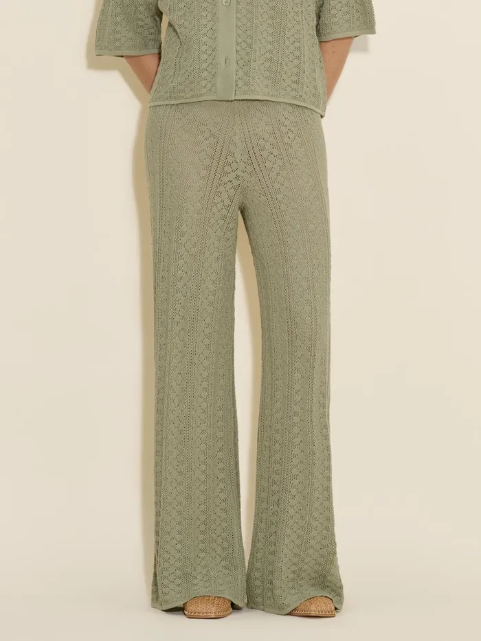 Trousers and Shorts Women Holzweiler Thiril Crochet Knit Trousers Teal