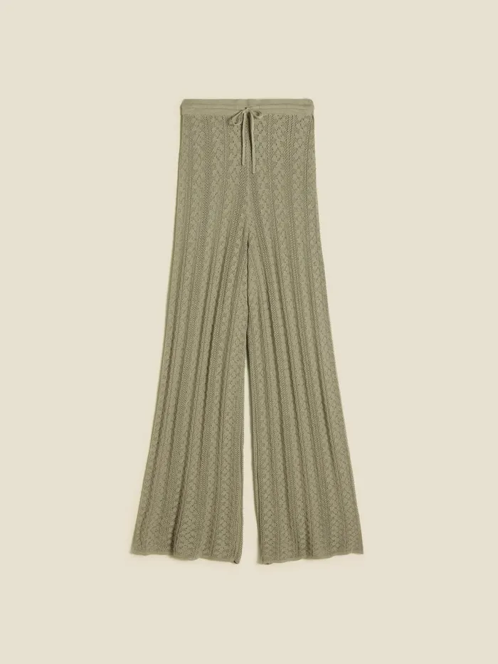 Trousers and Shorts Women Holzweiler Thiril Crochet Knit Trousers Teal
