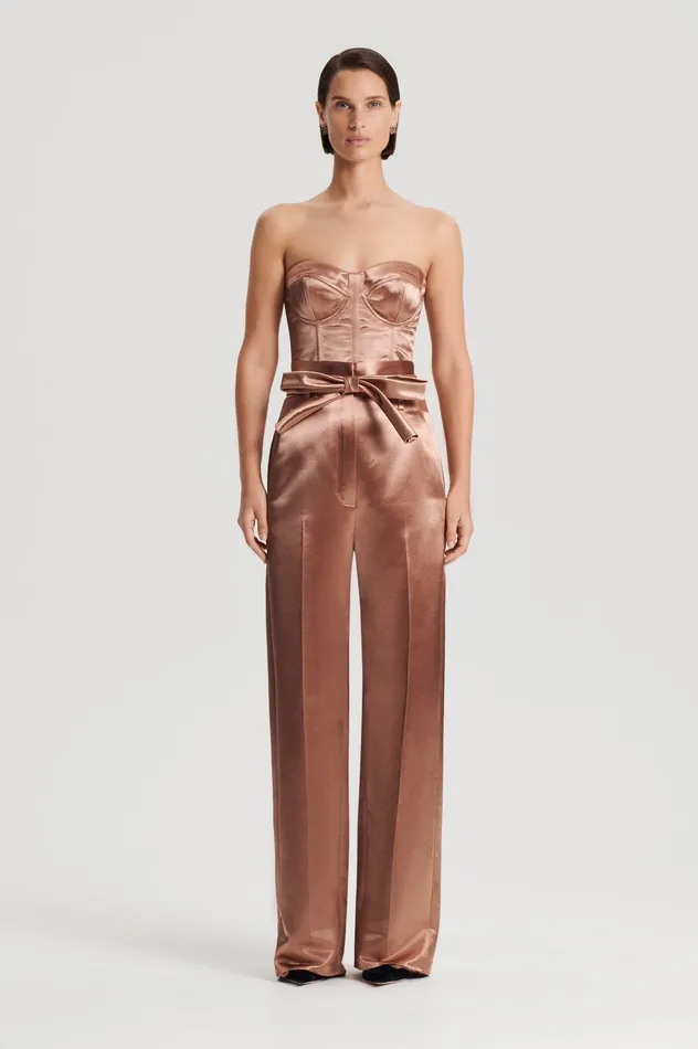 Trousers FRENCH SATIN TROUSER CINNAMON Scanlan Theodore Women
