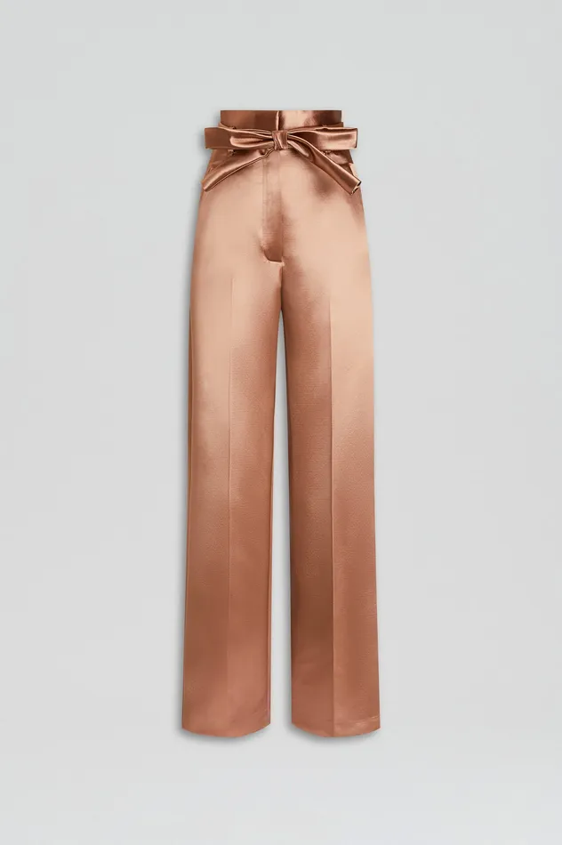 Trousers FRENCH SATIN TROUSER CINNAMON Scanlan Theodore Women Trousers FRENCH SATIN TROUSER CINNAMON Scanlan Theodore Women