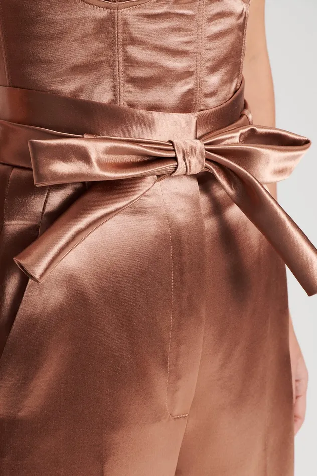 Trousers FRENCH SATIN TROUSER CINNAMON Scanlan Theodore Women Trousers FRENCH SATIN TROUSER CINNAMON Scanlan Theodore Women