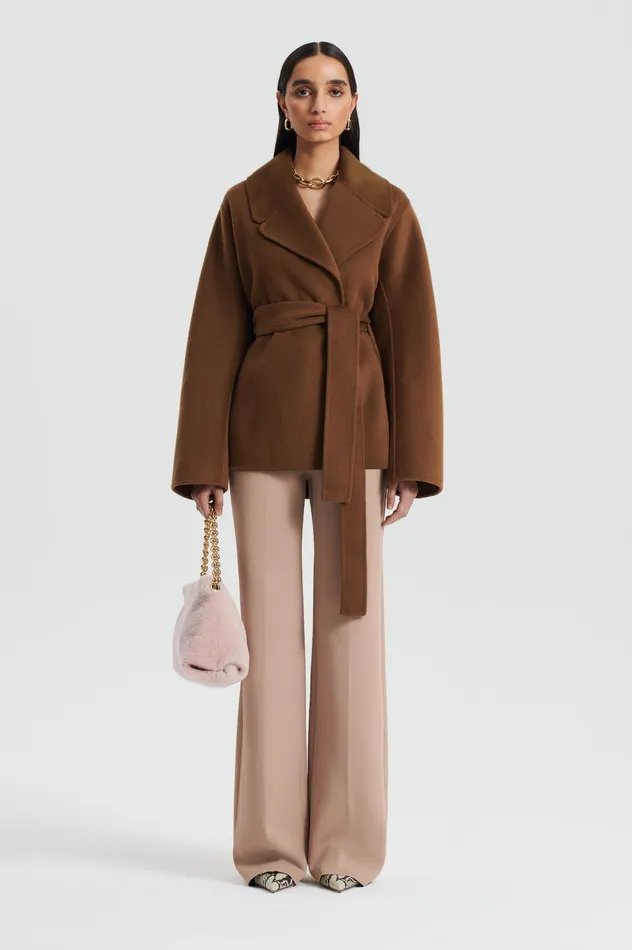 Trousers Scanlan Theodore Women CREPE KNIT TROUSER OAT