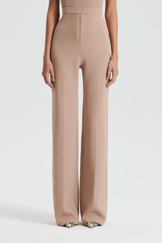Trousers Scanlan Theodore Women CREPE KNIT TROUSER OAT Trousers Scanlan Theodore Women CREPE KNIT TROUSER OAT
