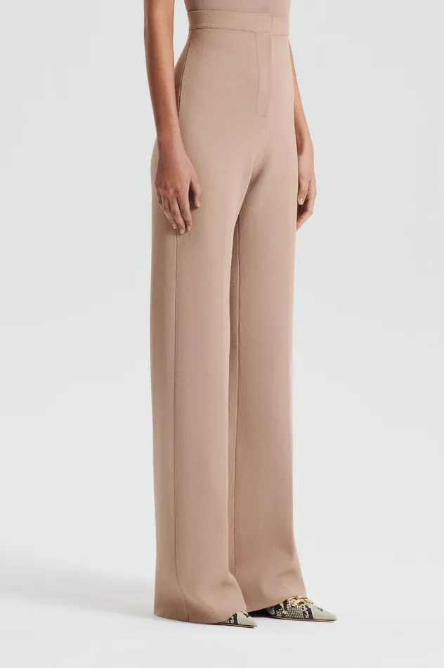 Trousers Scanlan Theodore Women CREPE KNIT TROUSER OAT Trousers Scanlan Theodore Women CREPE KNIT TROUSER OAT