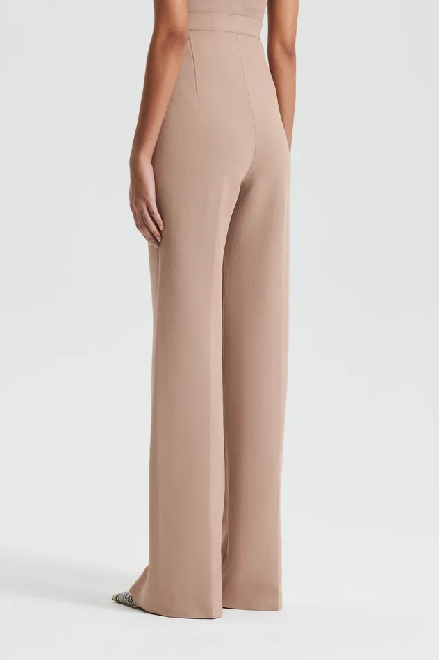 Trousers Scanlan Theodore Women CREPE KNIT TROUSER OAT Trousers Scanlan Theodore Women CREPE KNIT TROUSER OAT