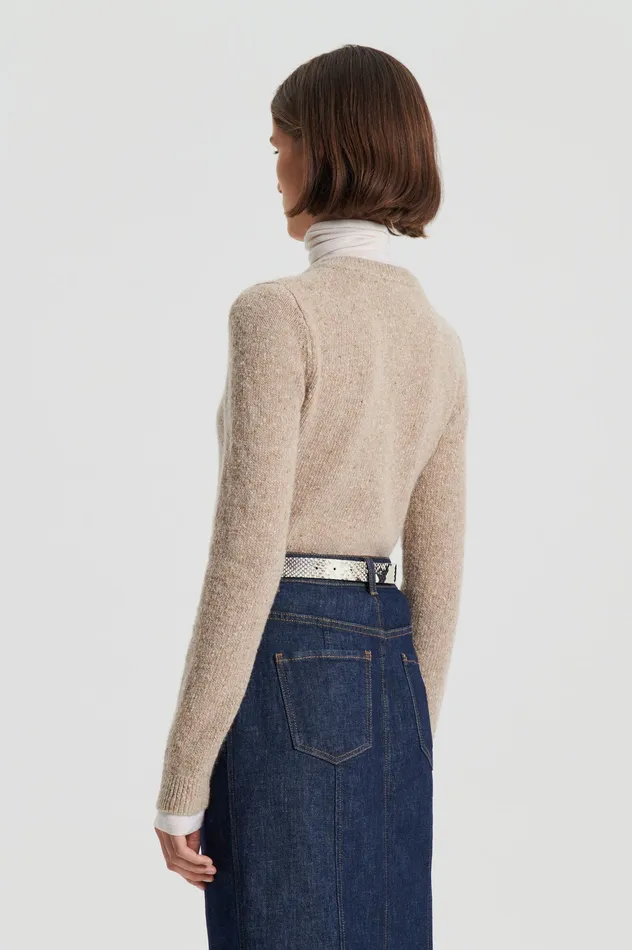 TWEED SWEATER TAUPE Tops Scanlan Theodore Women TWEED SWEATER TAUPE Tops Scanlan Theodore Women