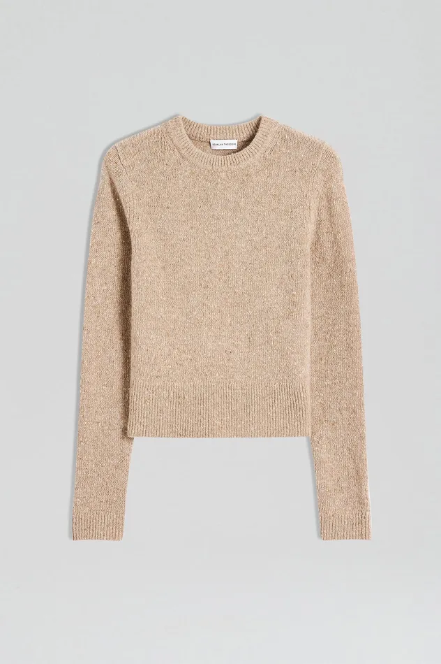 TWEED SWEATER TAUPE Tops Scanlan Theodore Women TWEED SWEATER TAUPE Tops Scanlan Theodore Women