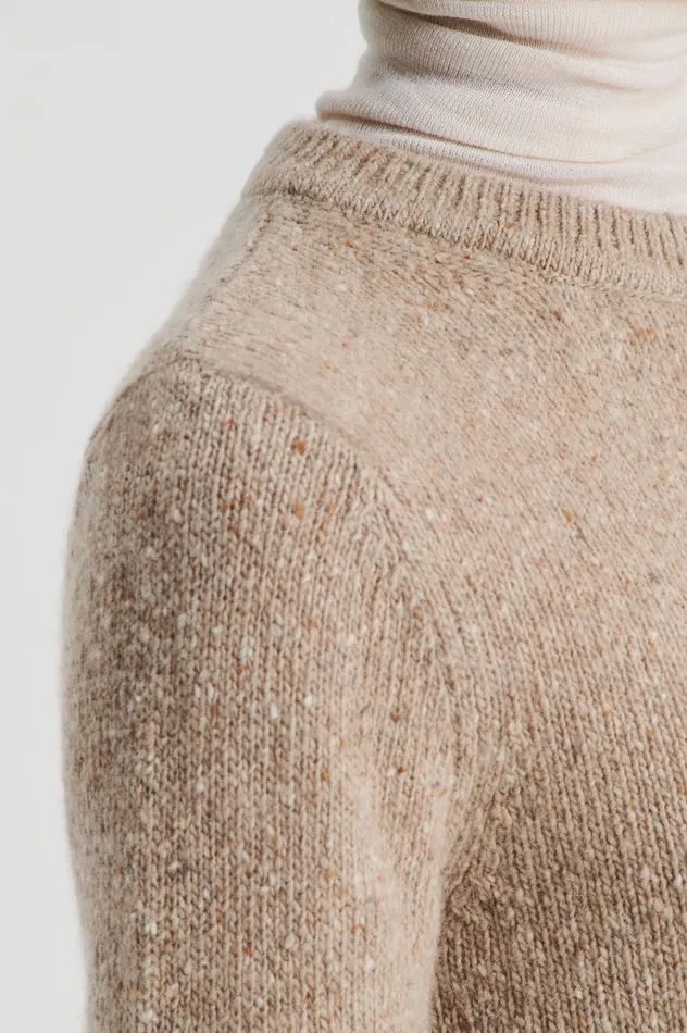 TWEED SWEATER TAUPE Tops Scanlan Theodore Women TWEED SWEATER TAUPE Tops Scanlan Theodore Women