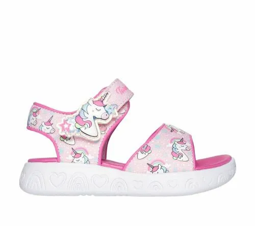 Twinkle Toes Rainbow Shines Pink Multi Kids SKECHERS Toddlers UK Sizes 49