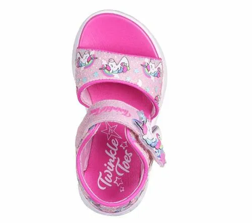 Twinkle Toes Rainbow Shines Pink Multi Kids SKECHERS Toddlers UK Sizes 49