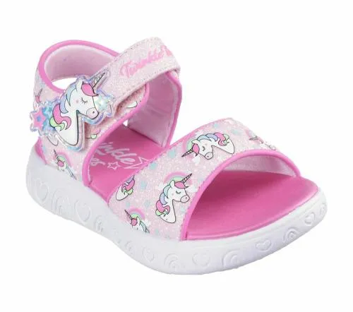 Twinkle Toes Rainbow Shines Pink Multi Kids SKECHERS Toddlers UK Sizes 49