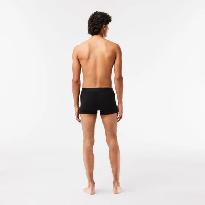 Underwear and Socks Men Lacoste Men039s Crocodile Print Trunk 3Pack Black 031