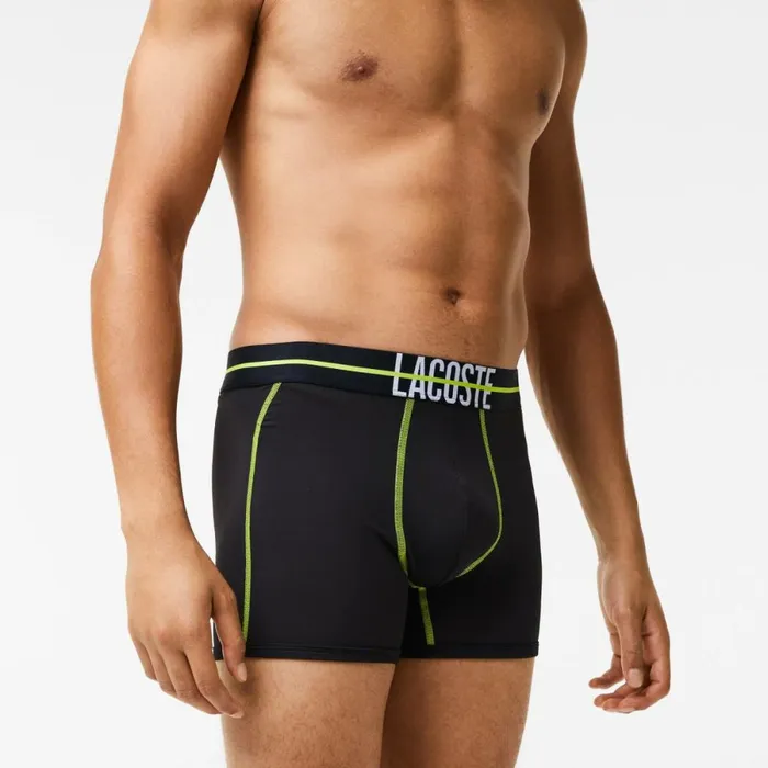 Underwear and Socks Men Lacoste Men039s Seamless Jersey Trunk Black Yellow 9y2
