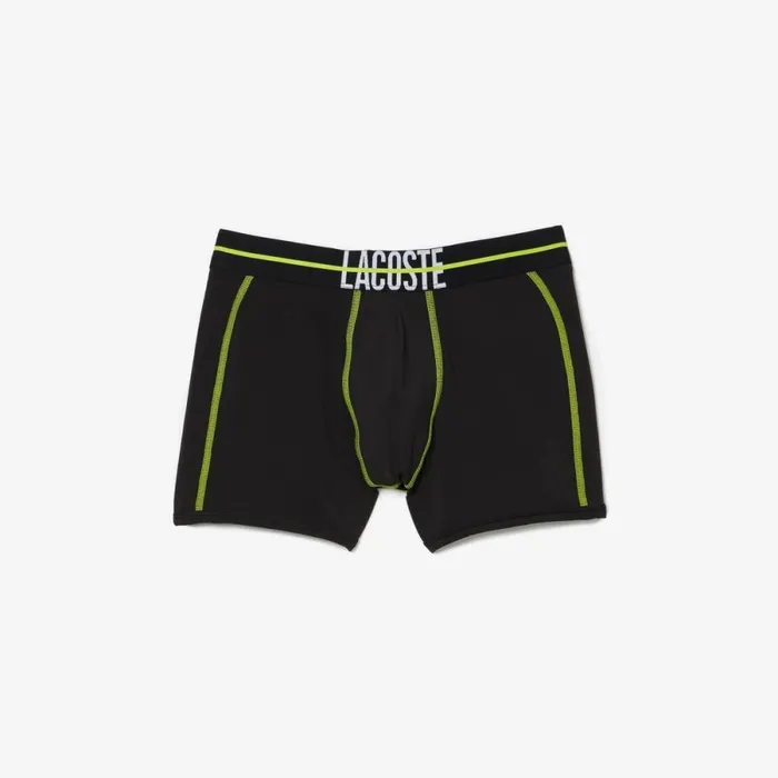 Underwear and Socks Men Lacoste Men039s Seamless Jersey Trunk Black Yellow 9y2
