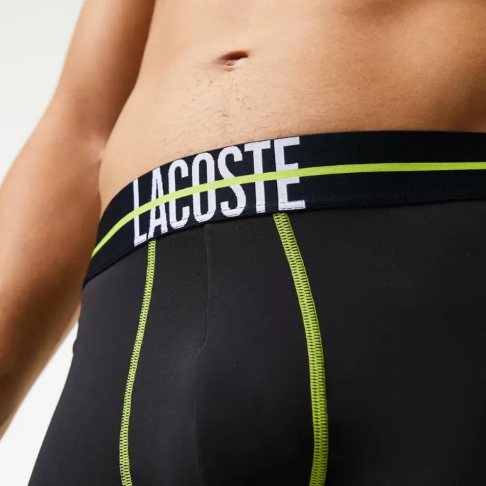 Underwear and Socks Men Lacoste Men039s Seamless Jersey Trunk Black Yellow 9y2