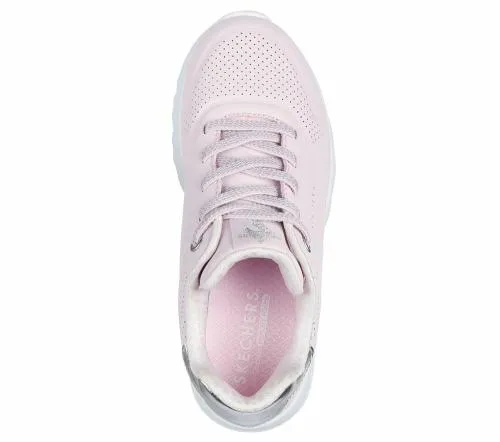 Uno Lite Pink Silver Kids SKECHERS Big Kids UK Sizes 36